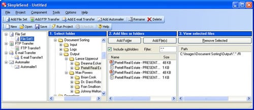 SimpleSend File Selection Screen Shot