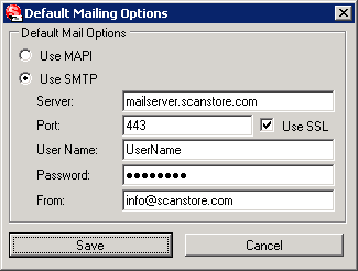 SimpleSend Project Tools Default Mailing Options