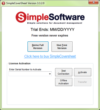 SimpleCoversheet Demo Modes