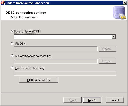 SimpleCoversheet Elements OBDC Administrator Source Connections