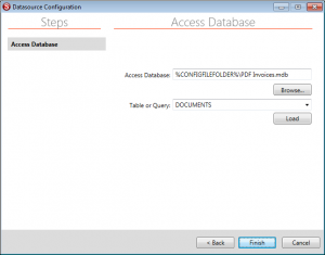 SimpleIndex Simple Setup Configuration Wizard Access Database Settings Stage