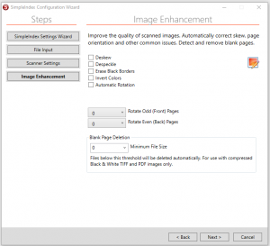 Job Setup Configuration Image Enhancement Settings Screen