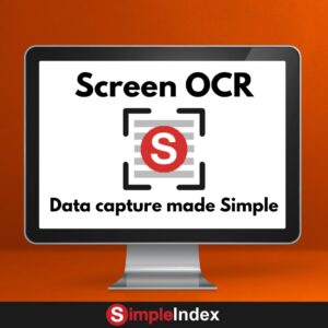 Recognize and extract screen data with SimpleIndex screen OCR