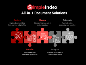 SimpleIndex ia an all-in-one OCR document solution for recognizing, ransfering, analyzing, managing, integrating, and auotmatically processing data