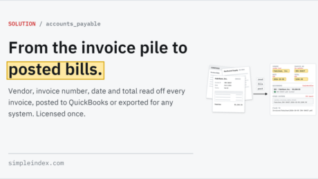 SimpleIndex share card: AP automation From the invoice pile to posted bills.