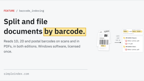 Barcode indexing share card Split and file documents by barcode