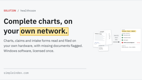 SimpleIndex share card: Healthcare Complete charts, on your own network.