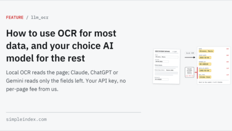 How to use OCR for most data, and your choice AI model for the rest Share card: How to use OCR for most data, and your choice AI model for the rest. Local OCR reads the page; Claude, ChatGPT or Gemini reads only the fields left.